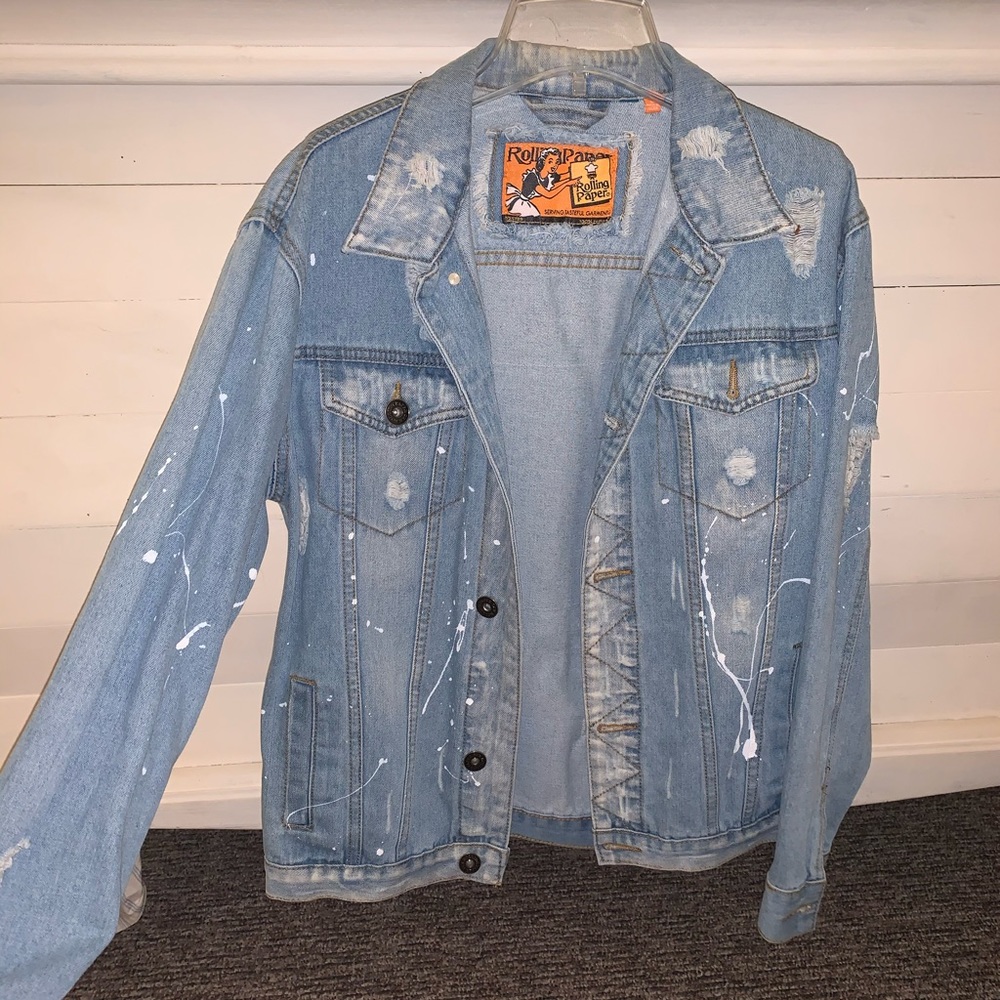 Vintage distressed jean jacket